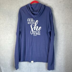 Joyce Meyer PROJECTGRL Hooded Zip Up Jacket Hoodie Blue 2XL Verse Rare Read